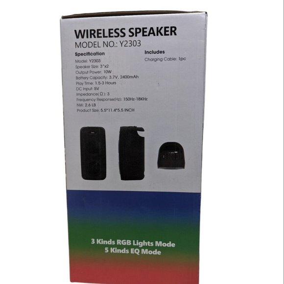 Yoco Bluetooth Speaker Y2303 EQ AND FM RADIO *NEW* - Picture 3 of 4